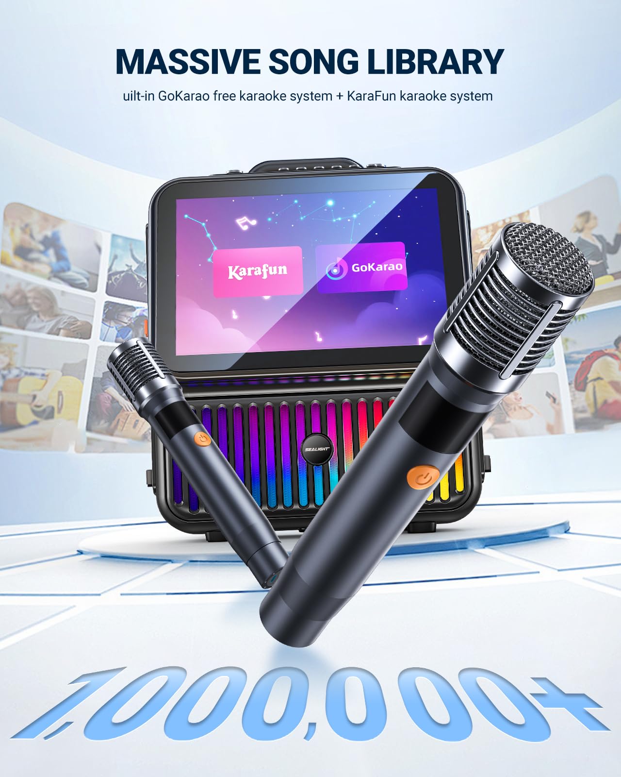 Amazon.com: SEALIGHT Smart Karaoke Machine for Adults with 13.3